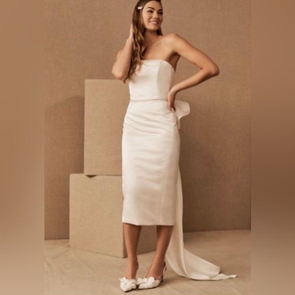 ANTHROPOLOGIE BHLDN AMSALE WILLOW BOW DRESS - SHORTENED - Picture 7 of 8